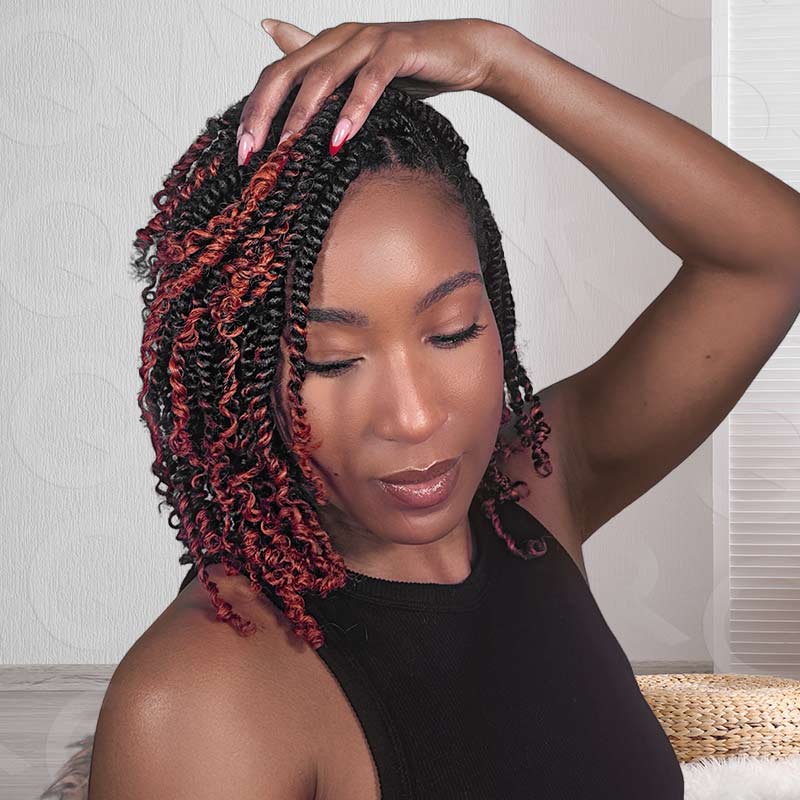 Onimehair™ Ombre Spring Twist Hair T1B/350 Color Type 3C 4A Hair Extensions