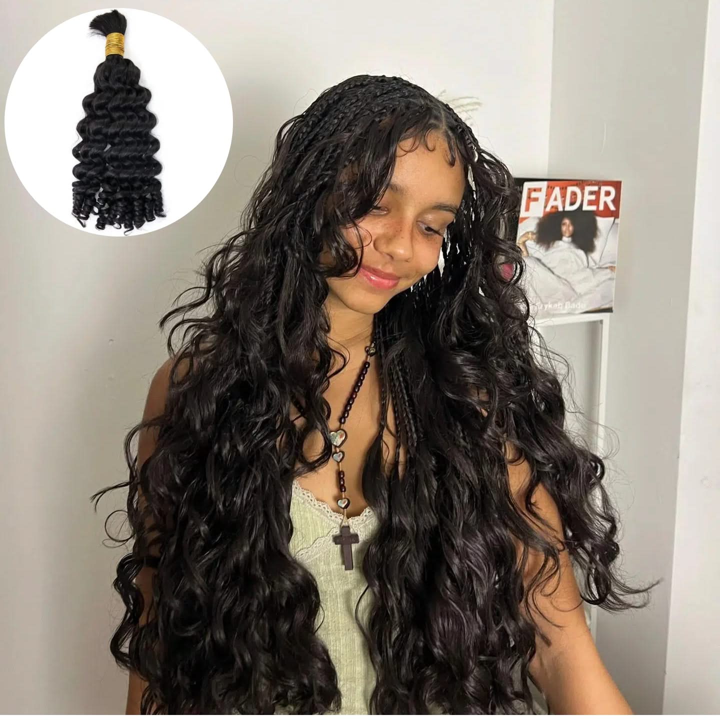 Spiral Curly Human Bulk Hair Extensions For Braiding & Boho Braids - Onime Hair