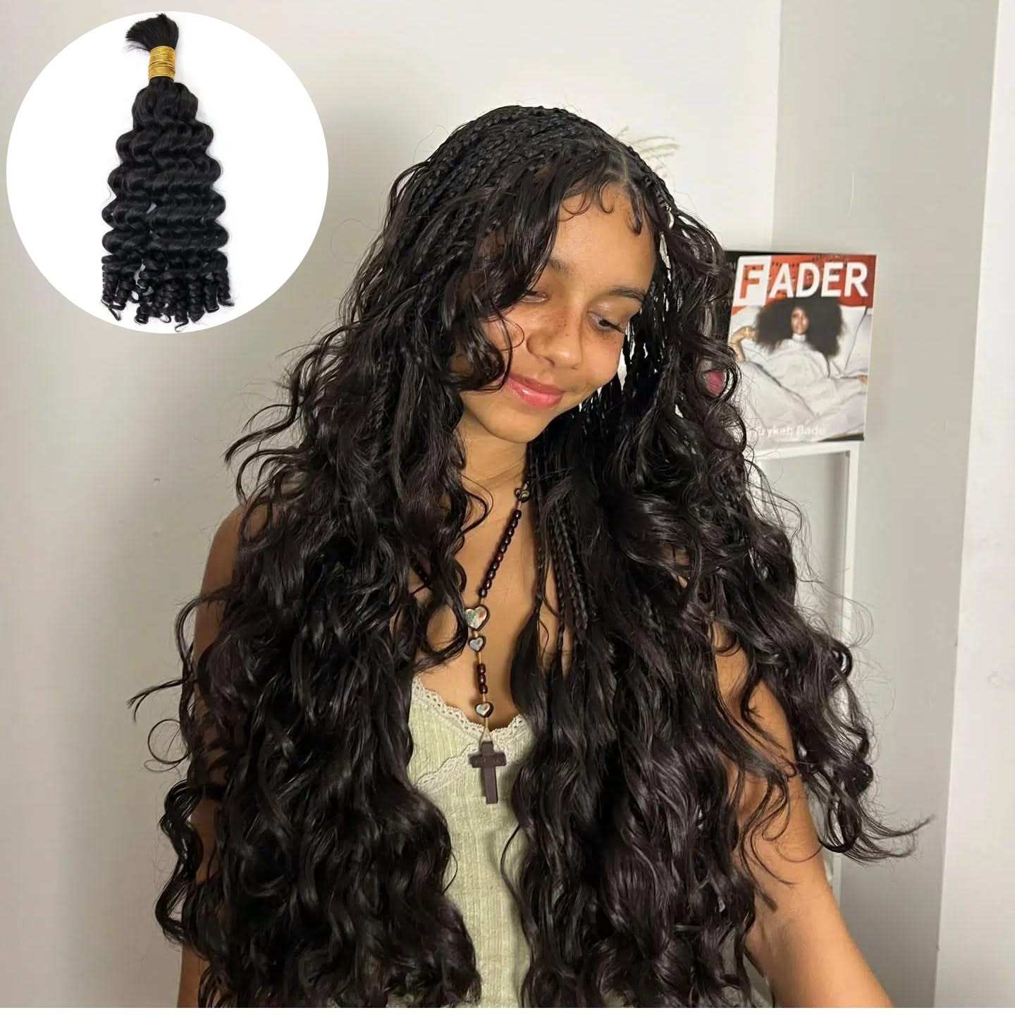 Spiral Curly Human Bulk Hair Extensions For Braiding & Boho Braids - Onime Hair