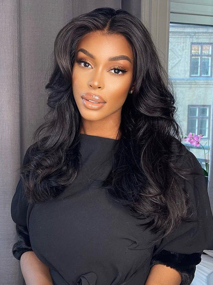 Onimehair™ Layered Cut Pre-Bleached Body Wave 7x5 Pre-Cut HD Lace Wear Go Glueless Wigs