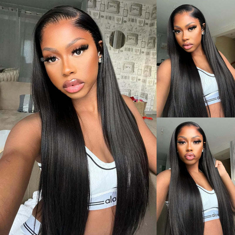 Onimehair™ | Pre Everything Straight Hair 13x6 Lace Frontal Glueless Wigs Put On & Go HD Transparent Lace Wig Flash Sale