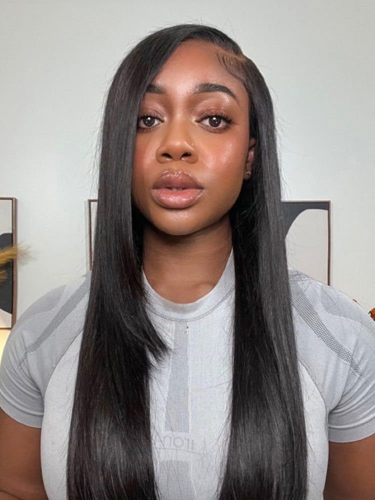 Onimehair™ 9x6 HD Lace M-cap Wear Go Glueless Mini Knots Straight Hair Pre-cut Lace Front Wig Pre-plucked