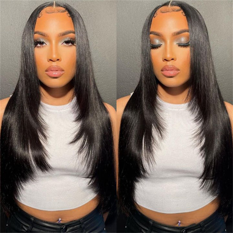 Onime Layered Cut Glueless Wig Straight Hair 5x5 13x6 HD Lace Human Hair Wigs