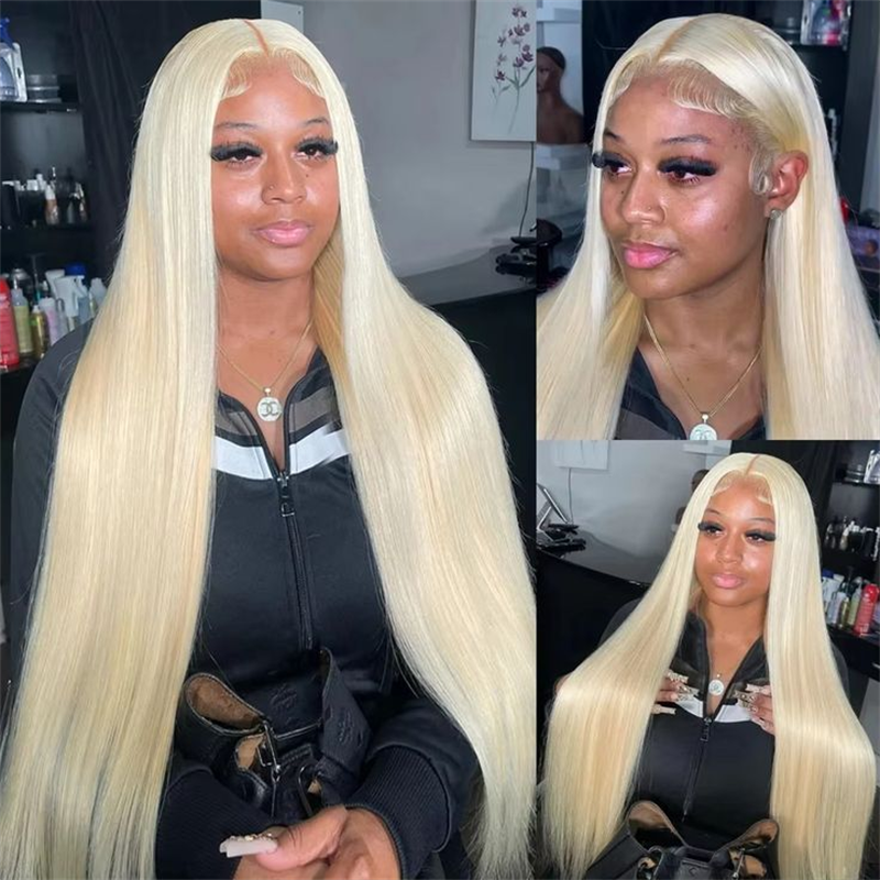 Onime #613 Blonde 13x6 Full Frontal Lace Wig Straight Human Hair Wigs 250%