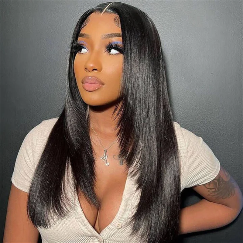 Onime Layered Cut Glueless Wig Straight Hair 5x5 13x6 HD Lace Human Hair Wigs