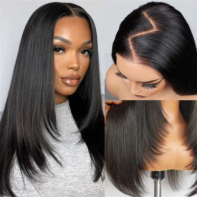 Onime Layered Cut Glueless Wig Straight Hair 5x5 13x6 HD Lace Human Hair Wigs