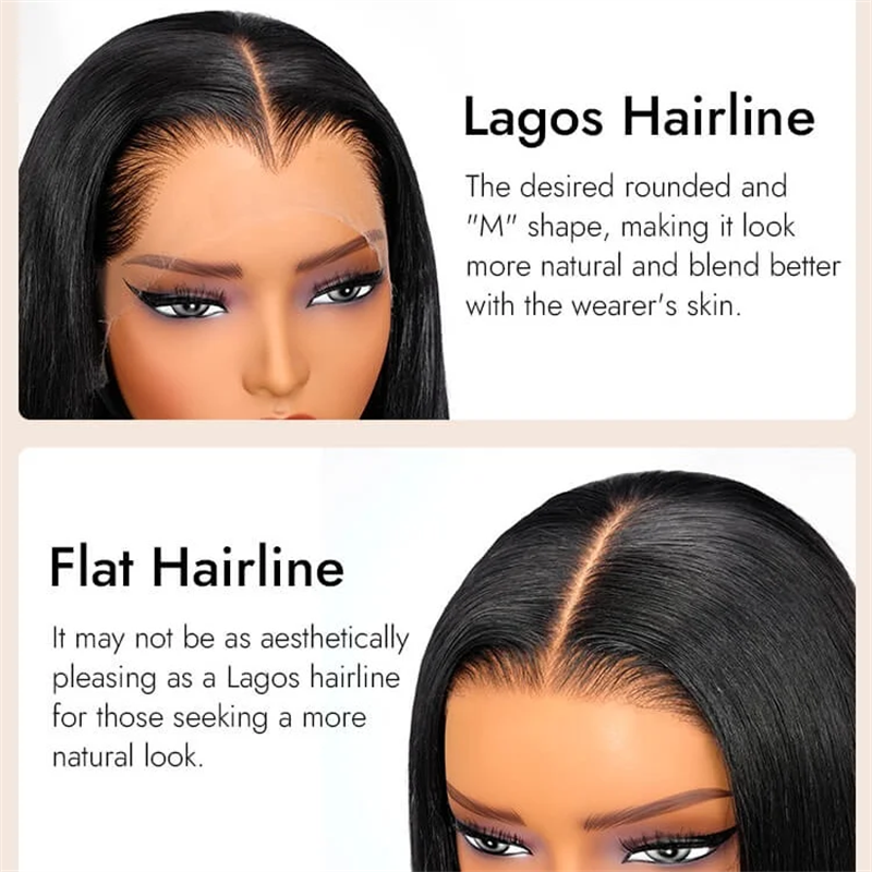 Onime M-Shaped Hairline Straight Hair HD 13x6 Lace Frontal Wig Lagos Hairline Wigs
