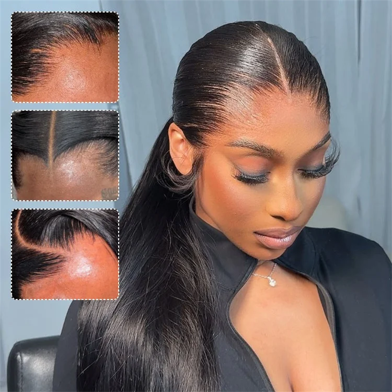 Onime M-Shaped Hairline Straight Hair HD 13x6 Lace Frontal Wig Lagos Hairline Wigs