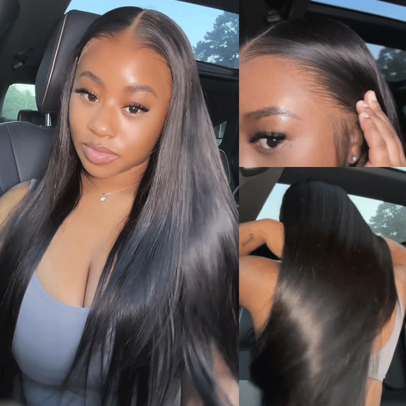13×6 Full Frontal HD Lace Straight Hair Pull Go Glueless Human Hair Wig Pre Everything