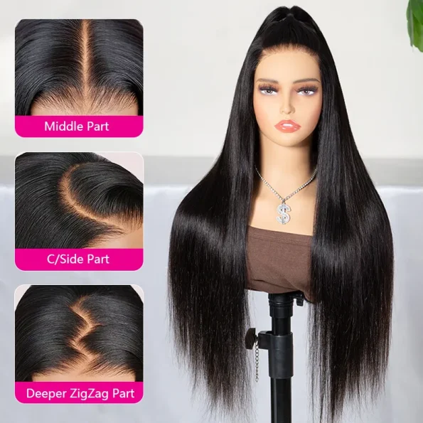 13×6 Full Frontal HD Lace Straight Hair Pull Go Glueless Human Hair Wig Pre Everything