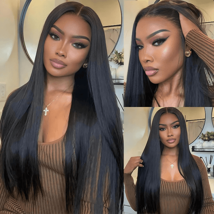 Onimehair™ | Pre Everything Straight Hair 13x6 Lace Frontal Glueless Wigs Put On & Go HD Transparent Lace Wig Flash Sale