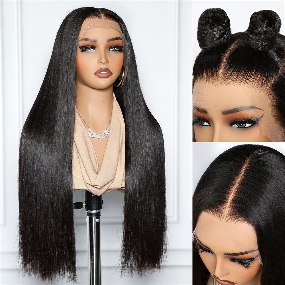 Onime 13x6 HD Invisible Full Lace Wig 40 Inches Straight Lace Frontal Human Hair Wigs for Women