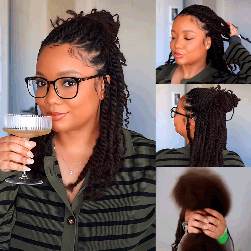 Onimehair™ Dark Brown Afro kinky Bulk Hair Extensions For Braiding Dreadlock Human Hair - Onime Hair