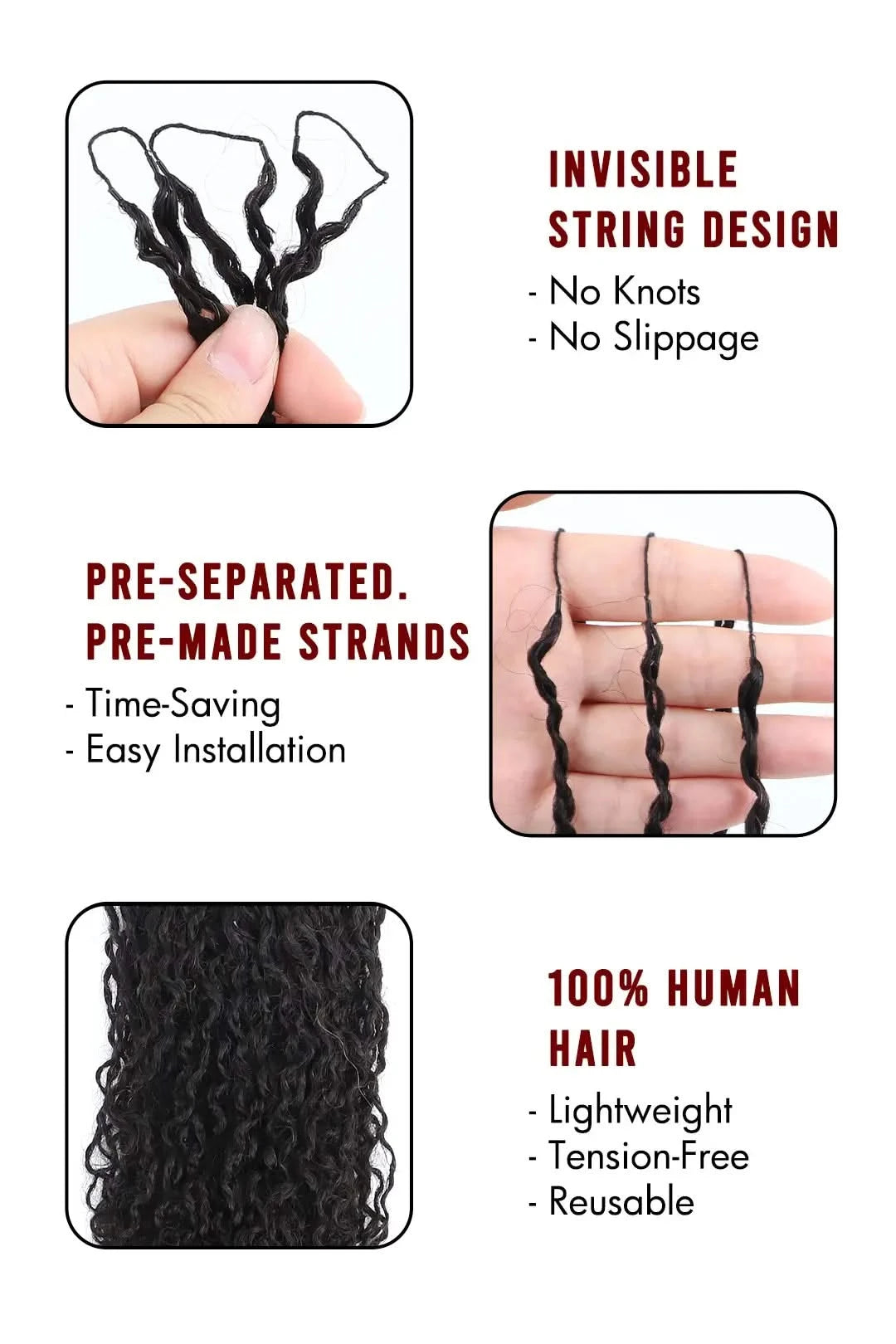 Lightweight Yanky Twists Crochet Human Hair Extension - Onime Hair