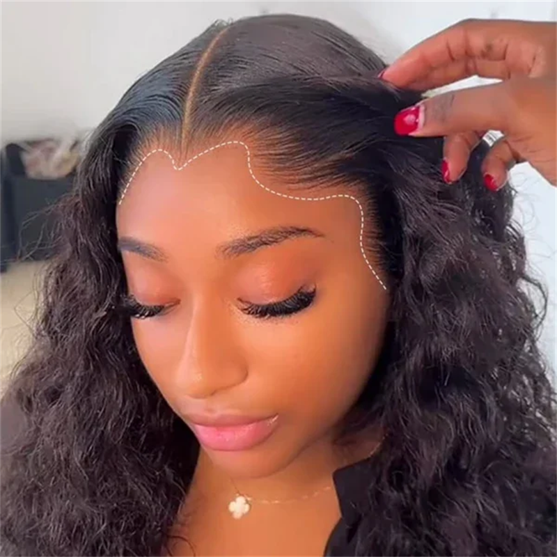 Onime Lagos Hairline Water Wave 13x6 Invisible Lace Frontal Wigs Human Hair