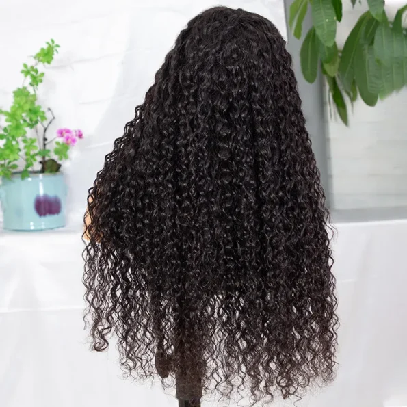 13×6 Full Frontal HD Lace Water Wave Drawstring Glueless Human Hair Wig Pre Everything