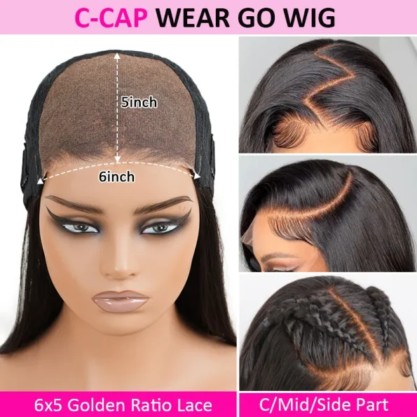 Reddish Brown Short Loose Body Wave Glueless 6×5 Lace Wig Bouncy Curls #33 Color Pre Everything