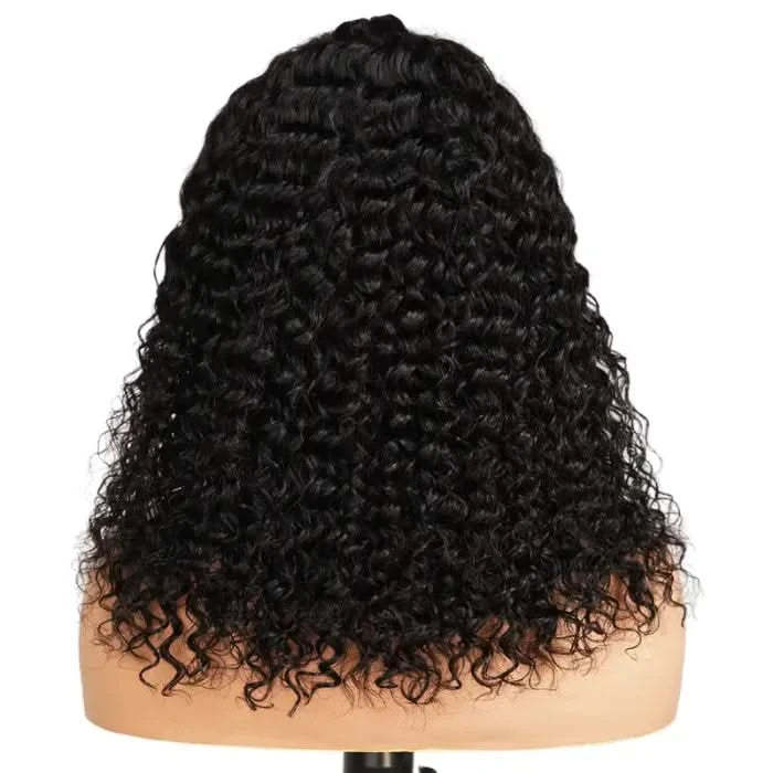 Curly Bob Wig Human Hair 13x4 HD Lace Front Wigs For Black Women Human Hair Pre Plucked Wear And Go Glueless Short Wet And Wavy Braided Wig Black Color - Onime Hair