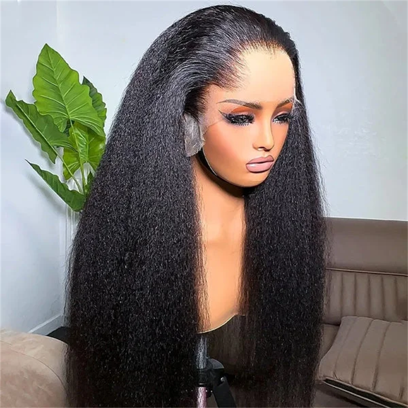 Onime M-Shaped Hairline Kinky Straight 13x6 HD Lace Frontal Wig Lagos Hairline Wigs