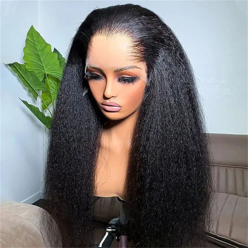 Onime M-Shaped Hairline Kinky Straight 13x6 HD Lace Frontal Wig Lagos Hairline Wigs