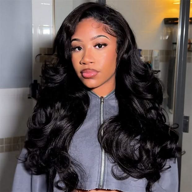 Pre Styled Butterfly Cut Layered Yaki Body V Part Human Hair Wigs With Drawstring 250% Density - Onime Hair