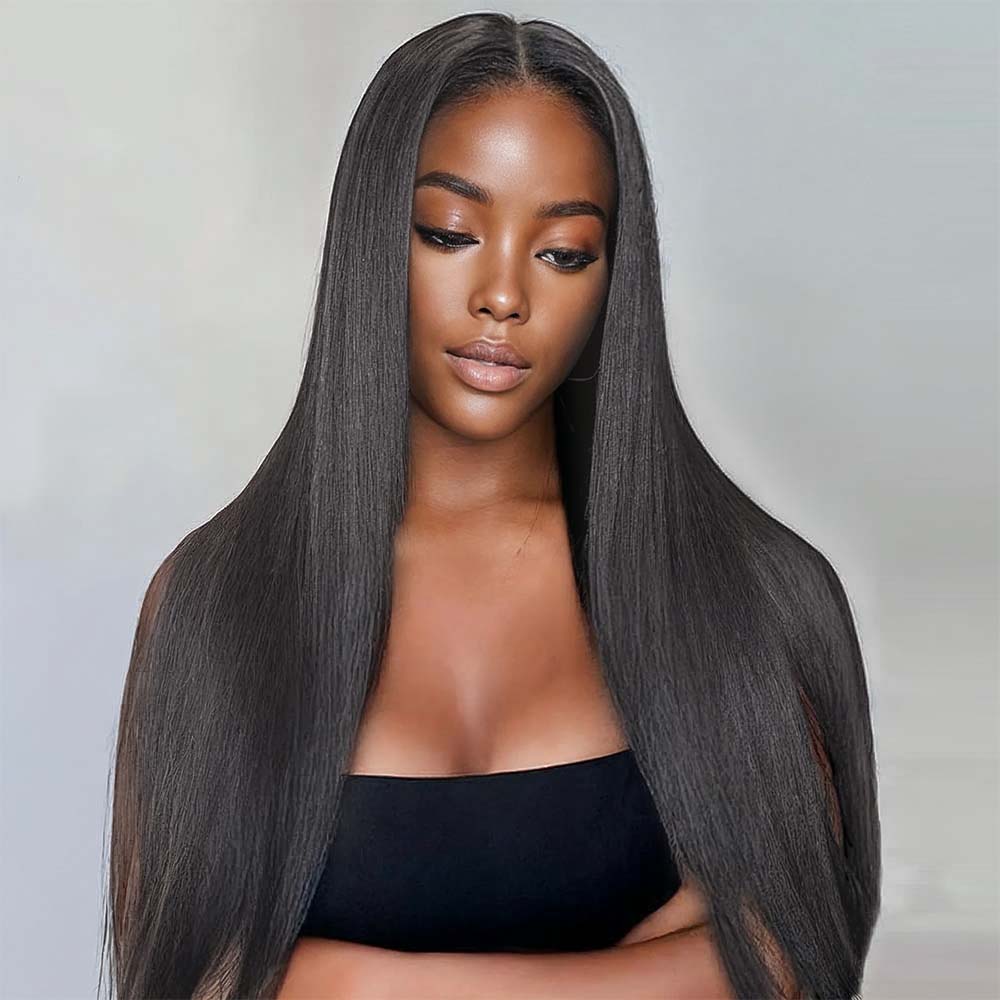 Onime Genius Seamless Clip in Hair Extensions Yaki Straight Real Human Hair