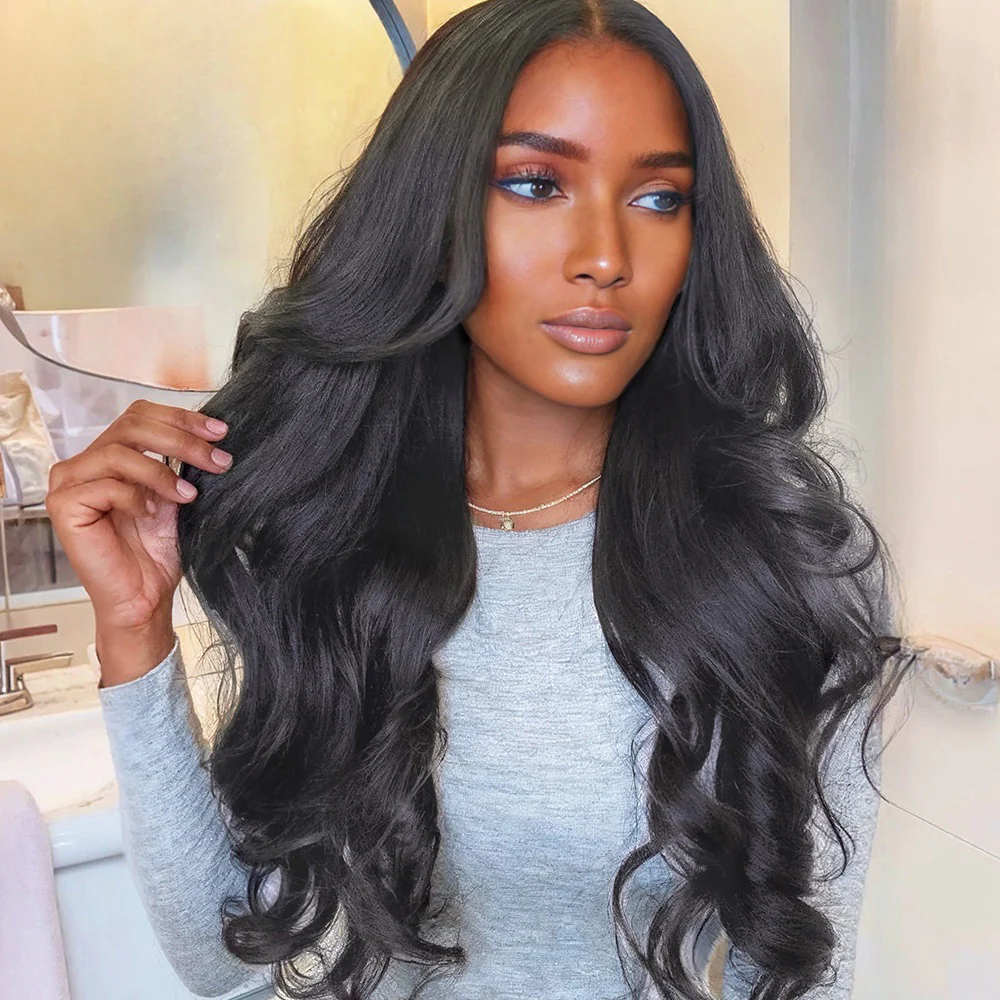 Onime Genius Seamless Clip in Hair Extensions Yaki Straight Real Human Hair