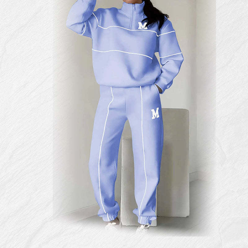 Ensemble sweat-shirt décontracté 2 pièces avec ligne