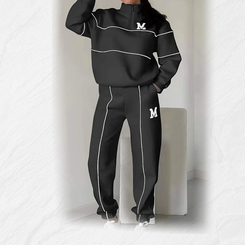 Ensemble sweat-shirt décontracté 2 pièces avec ligne