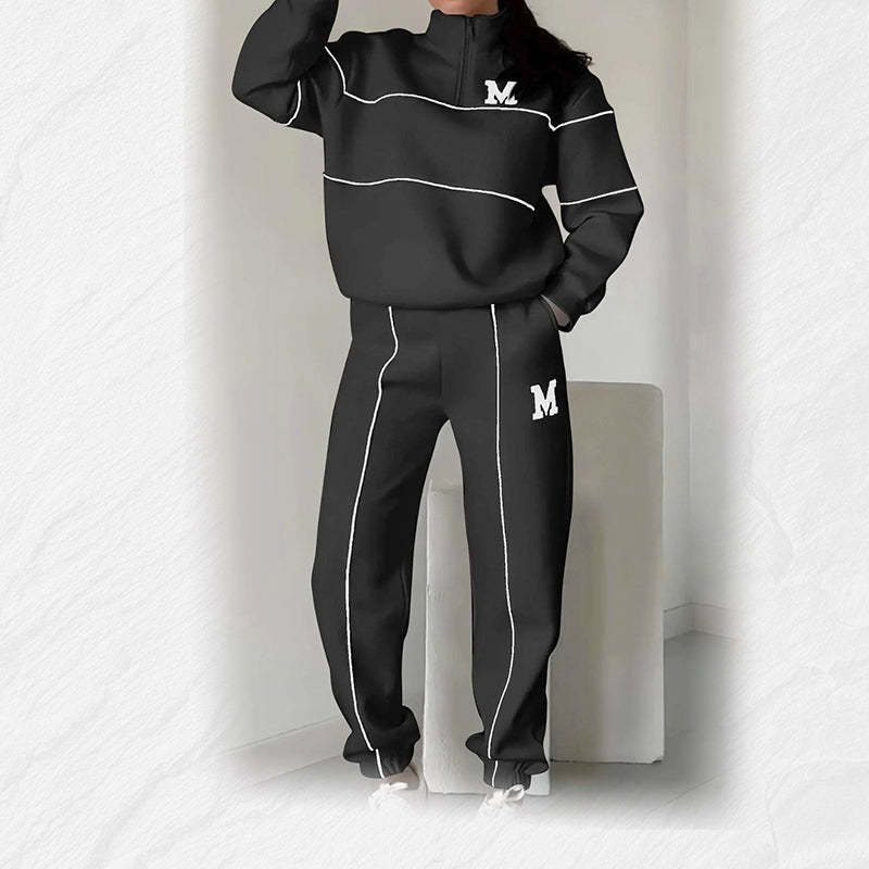 Ensemble sweat-shirt décontracté 2 pièces avec ligne