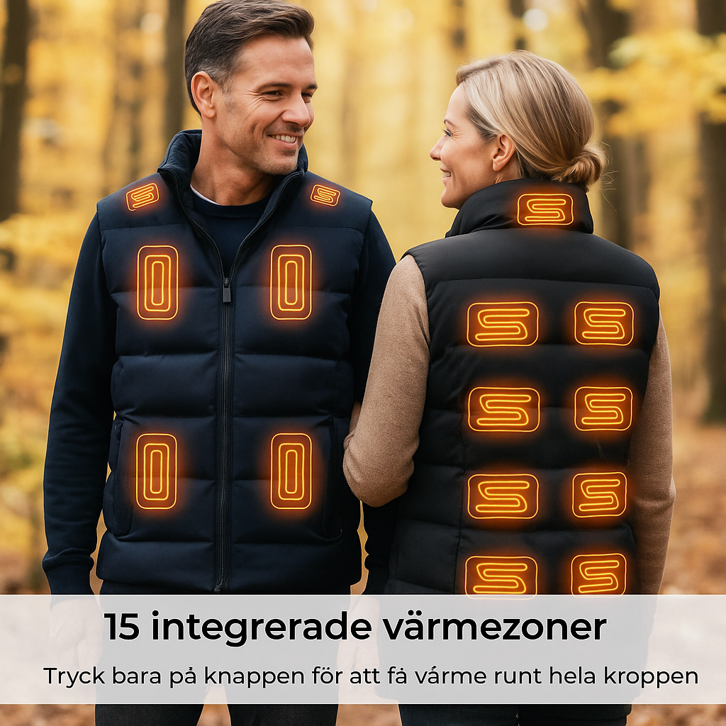 Uppladdningsbar värmeväst (med USB-anslutning)