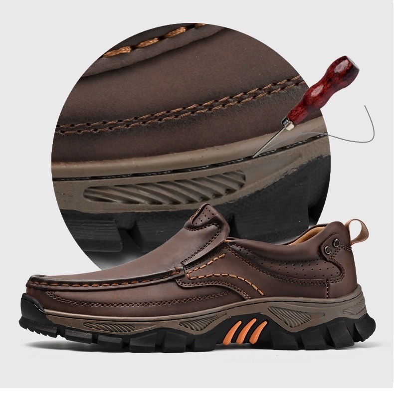 Orthopädische Herren-Wanderschuhe aus echtem Leder