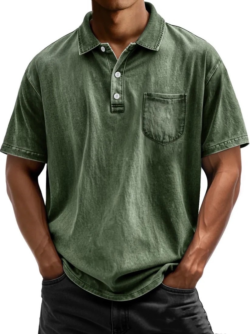 Revershemd aus Baumwolle im Used-Look