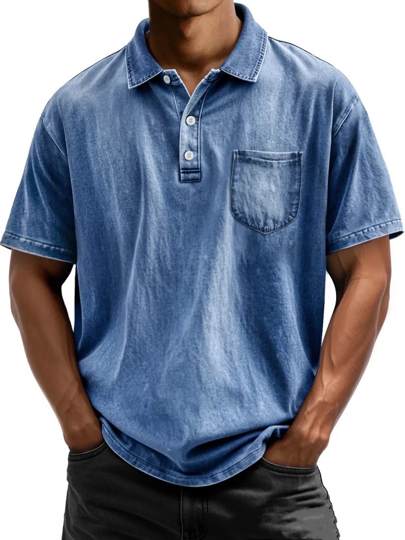 Revershemd aus Baumwolle im Used-Look