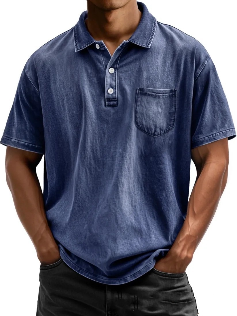 Revershemd aus Baumwolle im Used-Look