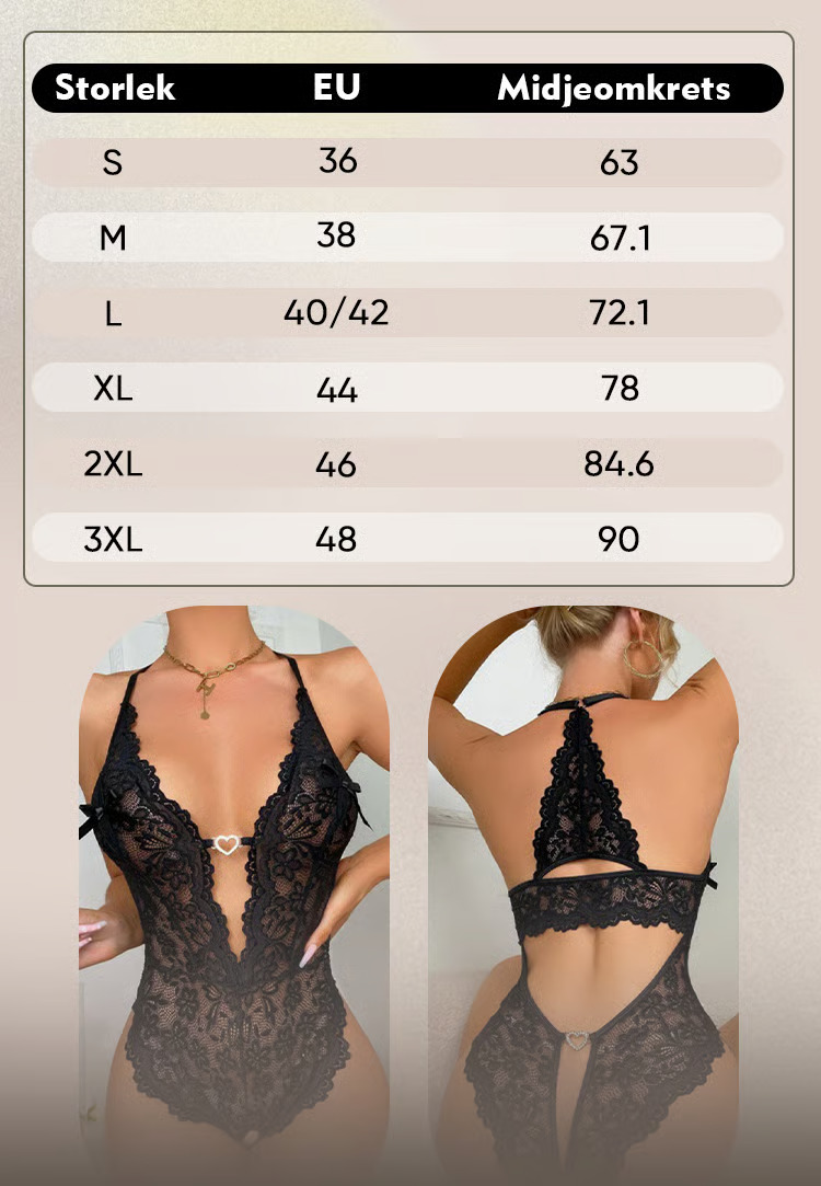 Öppen Gren Spetsig Sexig Pyjamas