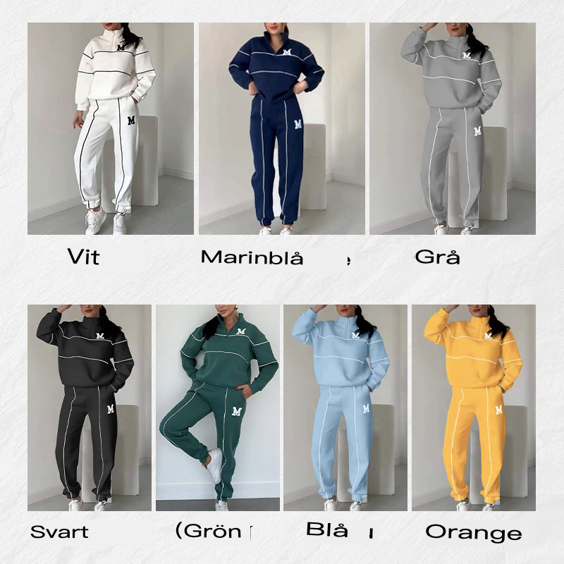 2-delat casual sweatshirtset med linje