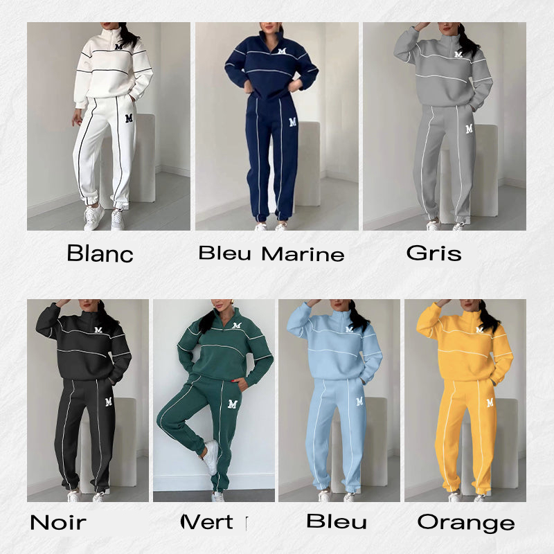 Ensemble sweat-shirt décontracté 2 pièces avec ligne