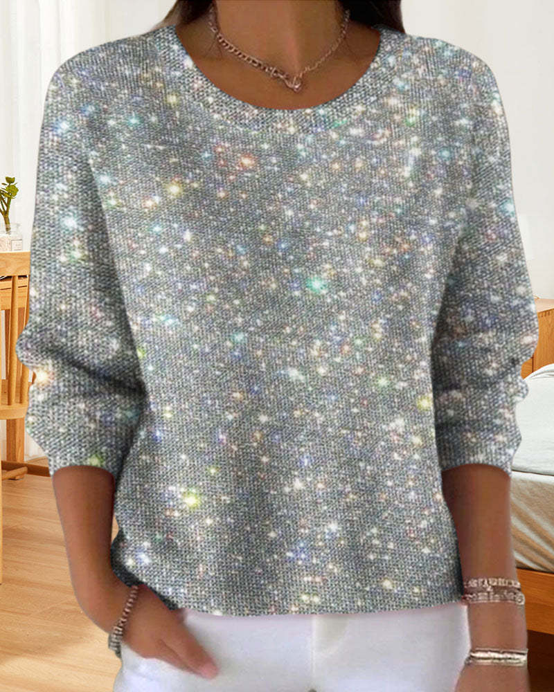 Casual Sweatshirt Med Rund Hals