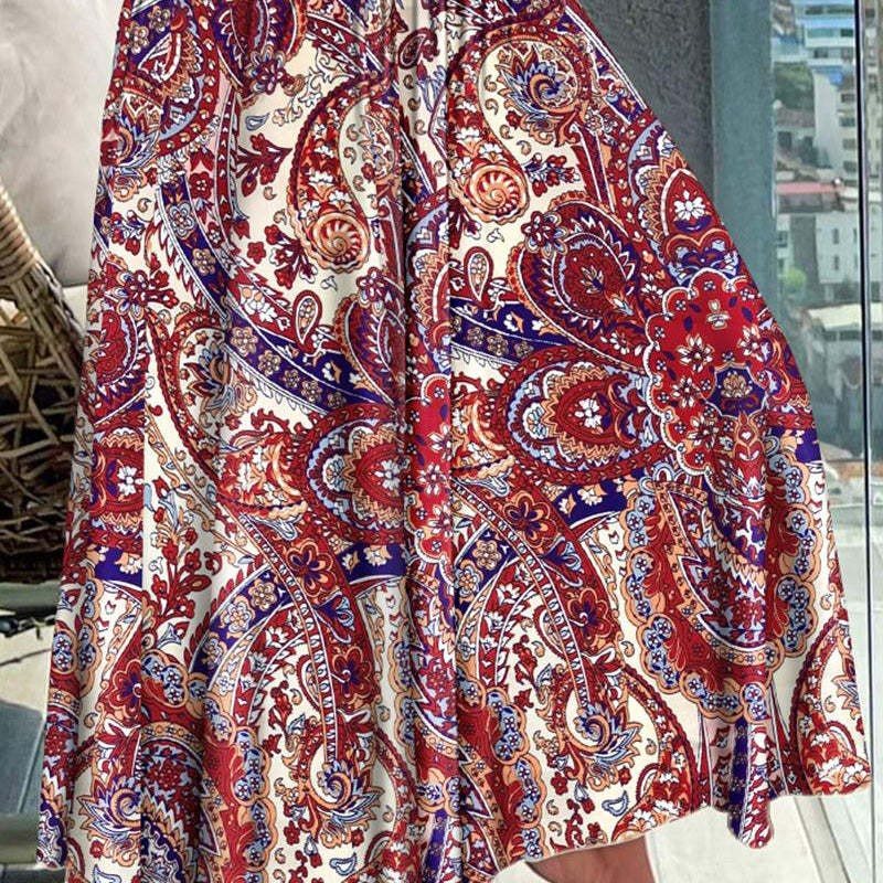 2025 nytt avslappnat mode blommig kjol med halvkropp