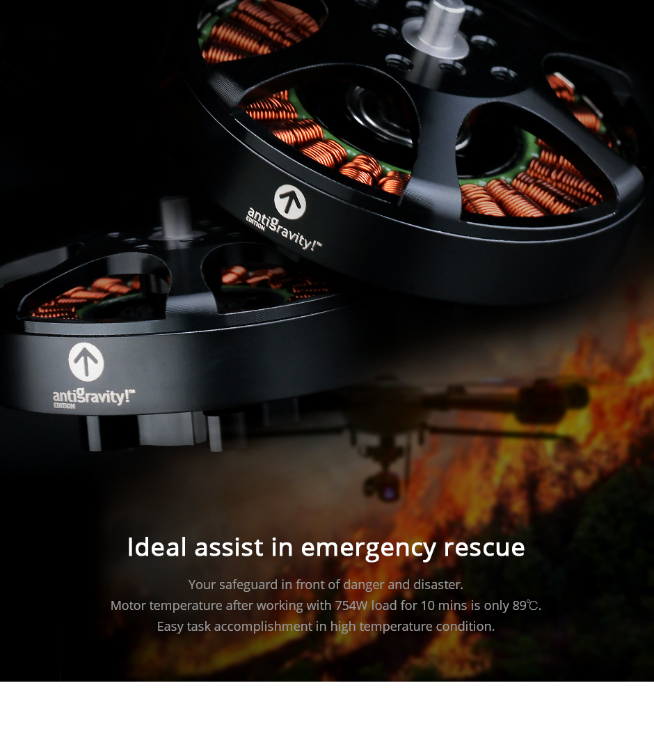 motor temperature after working with 754w load for 10 mins is only 89℃