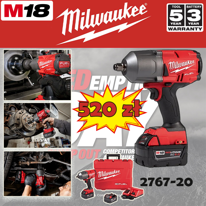 [Za pobraniem] Litowy klucz udarowy Milwaukee M18-ONEFHIWF34-502X FUEL - najniższa zniżka w historii