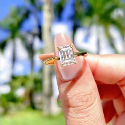 emerald cut solitaire engagement ring