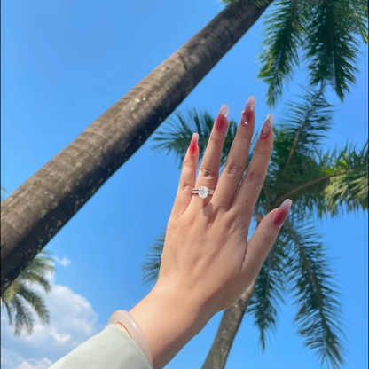 affordable silver oval cut engagement ring