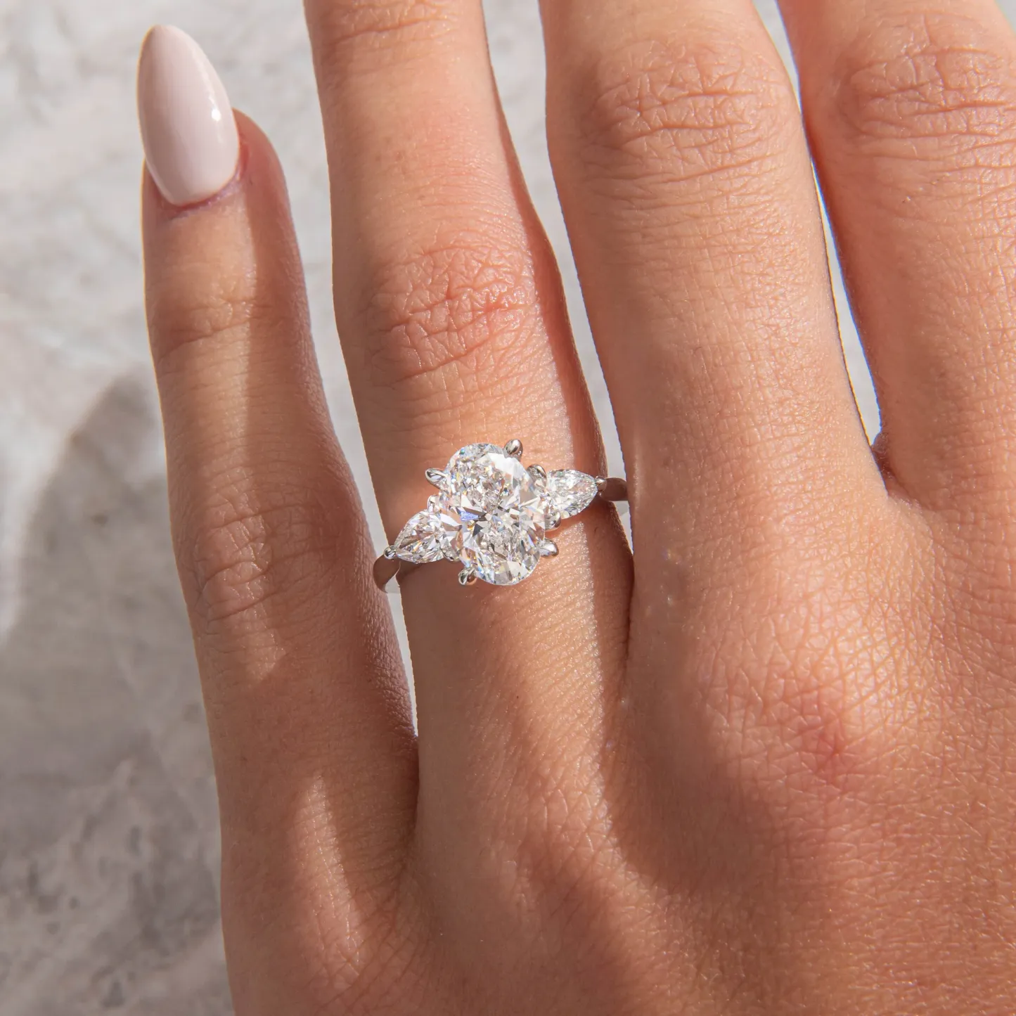 Affordable Silver Three-Stone Engagement Ring