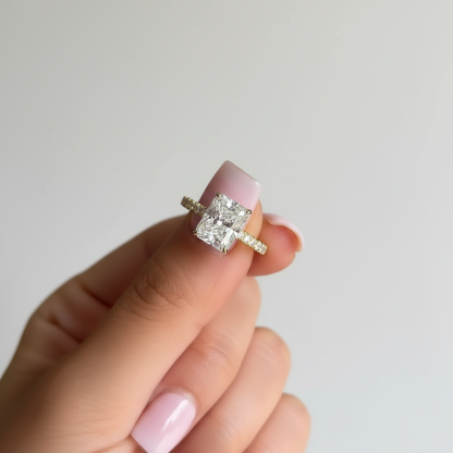 Gold Radiant Cut Engagement Ring