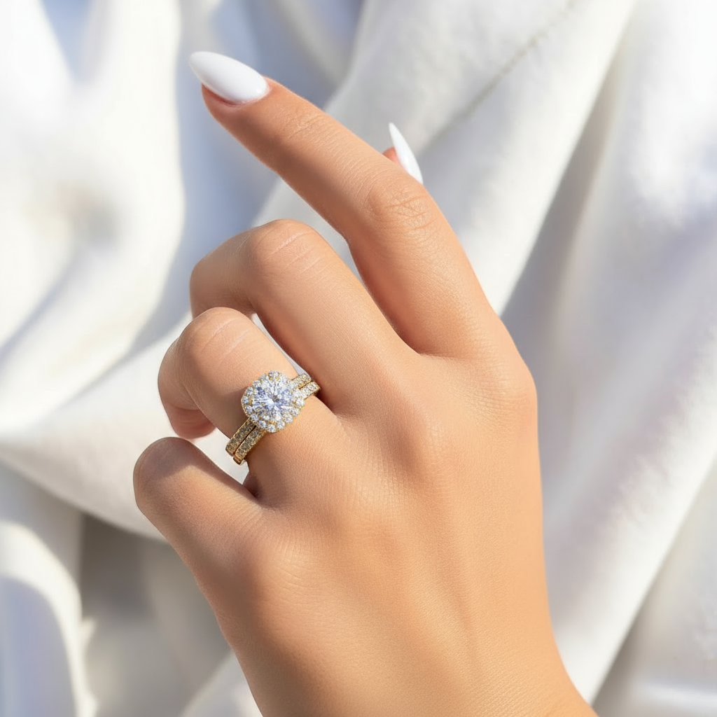 Gold Wedding Ring Set