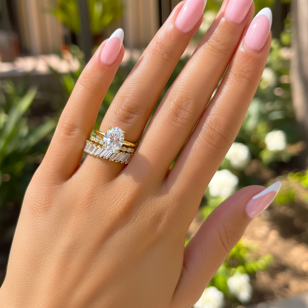 Hidden Halo engagement ring gold