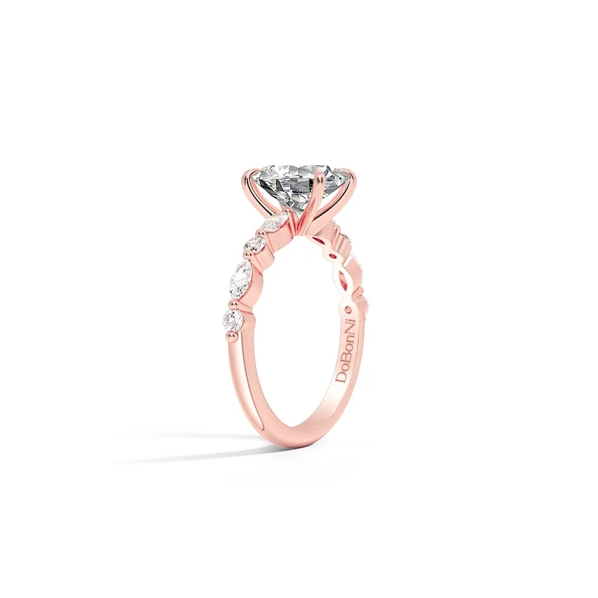 Rose Gold Oval Cut Engagement  Ring