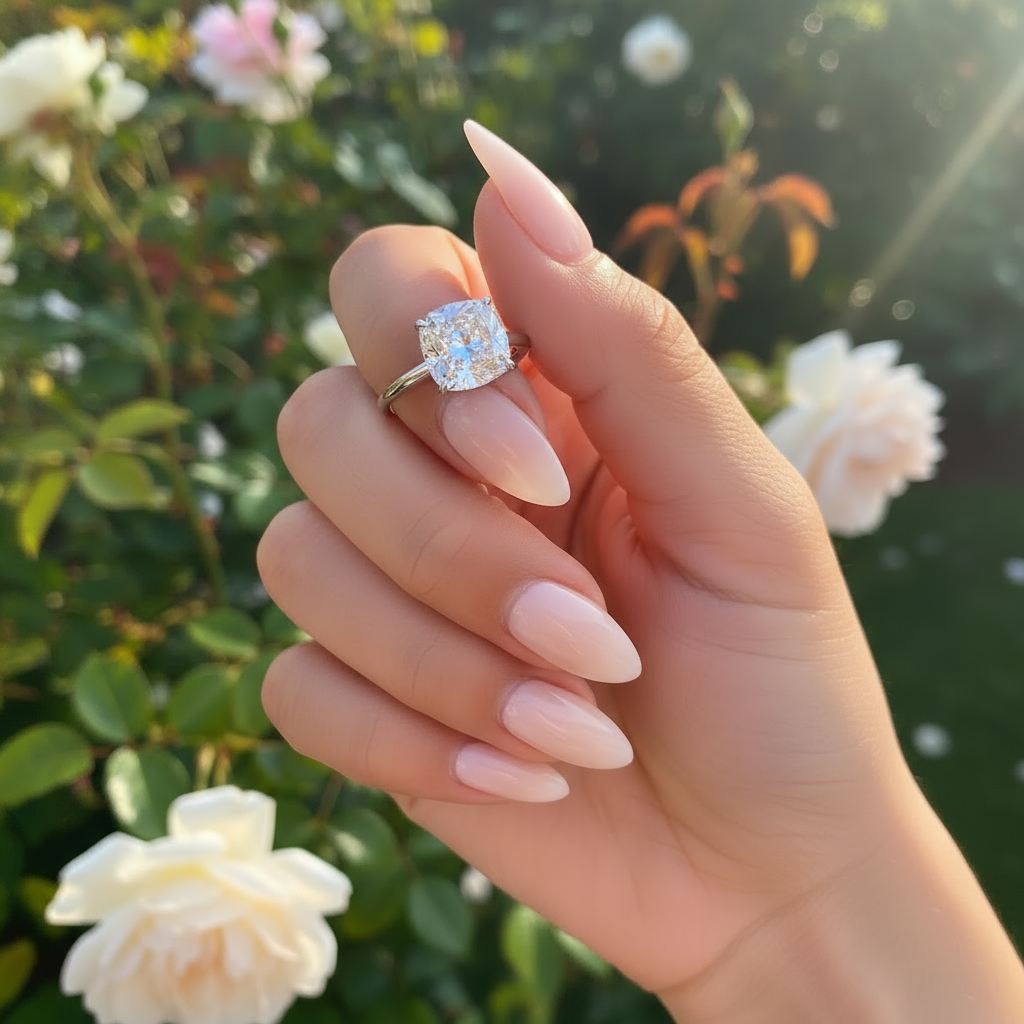 stunning silver cushion cut Wedding Ring